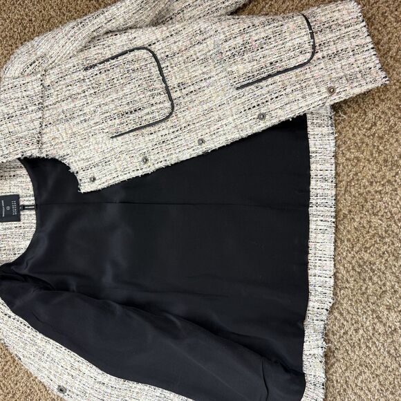 Marissa Webb Barney’s New York Tweed Snap Button Blazer Jacket Women’s 8 Career - Picture 12 of 15